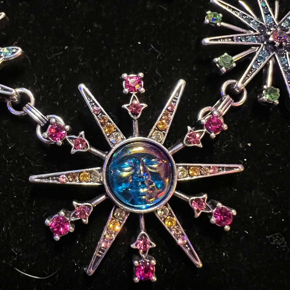 KIRKS FOLLY Rainbow Star Starburst Necklace Multicolor 17'' - Picture 6 of 6